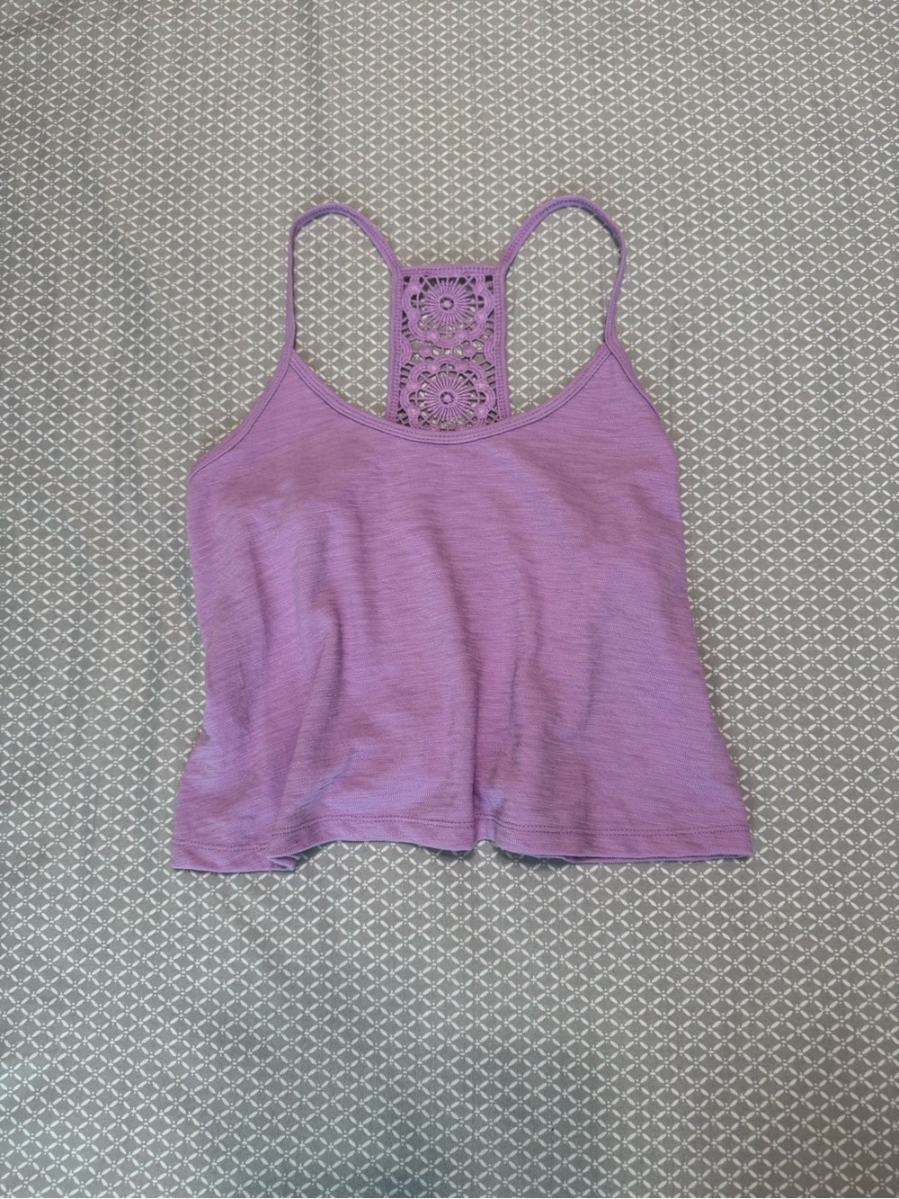 Purple crochet back top